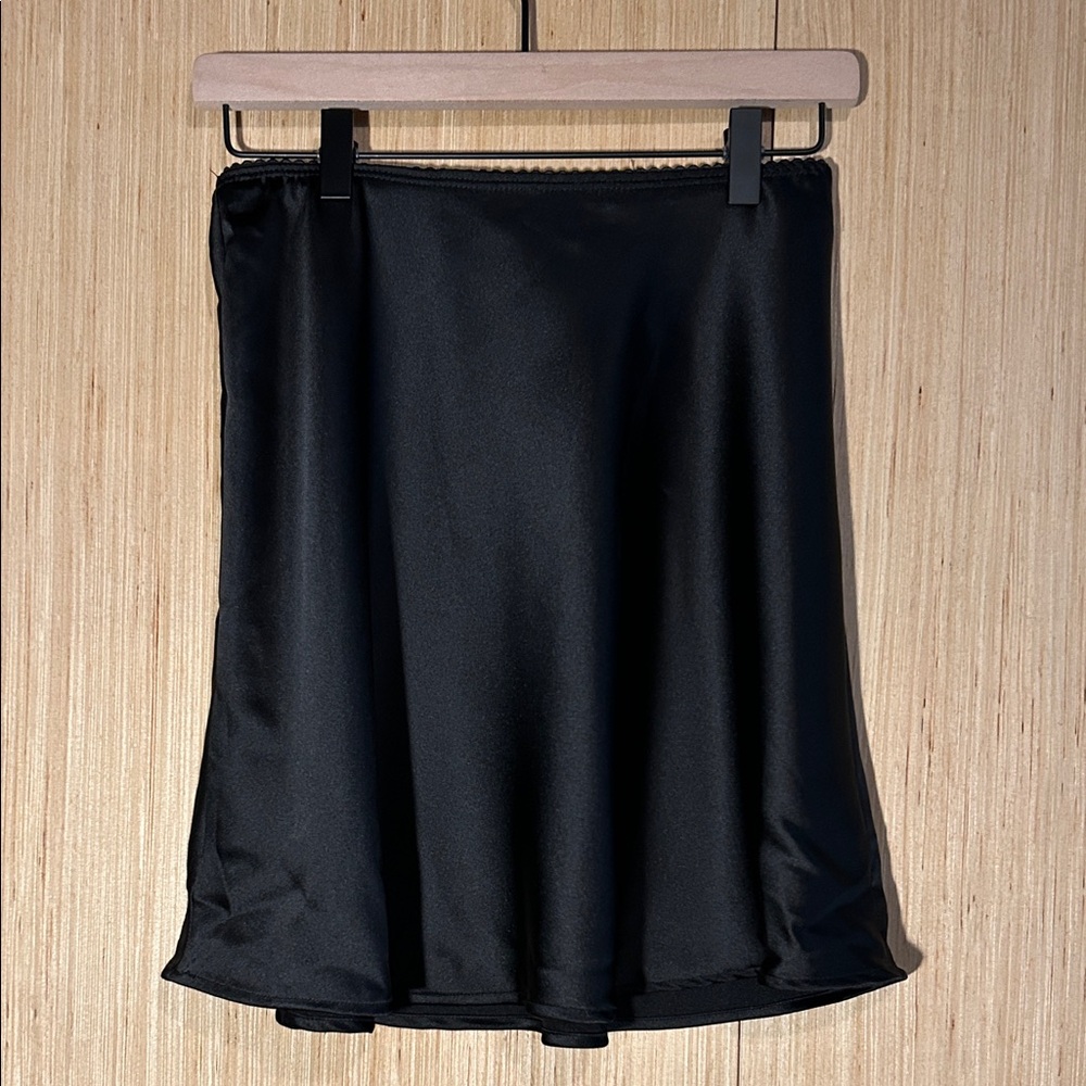 Altar'd State Black Satin Circle Skirt